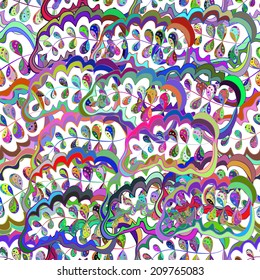 Lines with branch seamless pattern. Seamless abstract hand-drawn pattern, floral background. Seamless pattern can be used for wallpaper, pattern fills, web page 