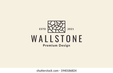Logo der Hausmauer aus Ziegelsteinen Vektorsymbol