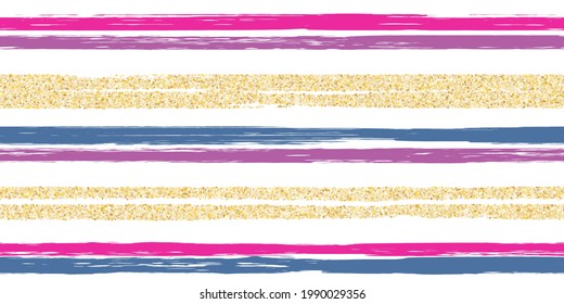 Lines brushstroke stripes summer seamless pattern. Linen shabby chic style. Hand drawn texture. Summer t-shirt seamless background. Line wallpaper home decor swatch. Stripe textile all over print.