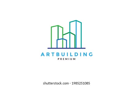 lines building abstract logo symbol vector icon illustration graphic design 