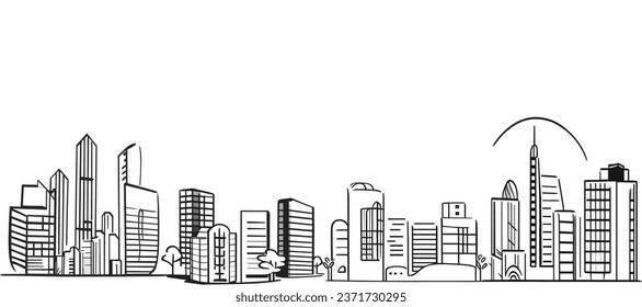 Lines of buildings and buildings