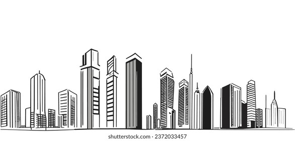 Lines of buildings and buildings
