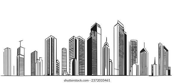 Lines of buildings and buildings