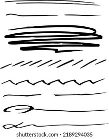Líneas a mano. Escritura a mano humana. Líneas de lápiz desiguales