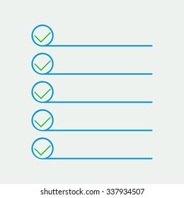 Lines with check boxes