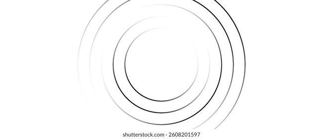 Lines in circle abstract background. Dynamic transition illusion. Black shape on a white background and the same white shape on the black side. eps 10