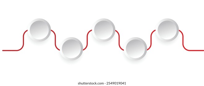Líneas y Botones circulares Info Plantilla gráfica moderna. Tema de negocio Elementos digitales y recursos Arte vectorial