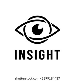 línea círculo ojo moderno símbolo del logotipo de insight icono de diseño gráfico vectorial idea creativa