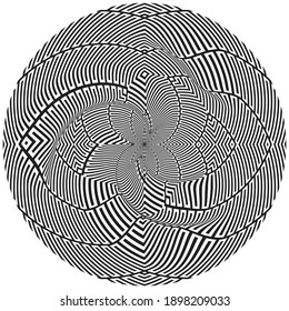 Lines in Circle Form . Circular Vector Illustration .Technology round Logo . Design element . Abstract Geometric shape . 