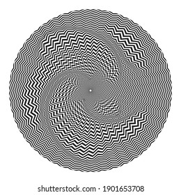 Lines in Circle Form . Circular Vector Illustration .Technology round Logo . Design element . Abstract Geometric shape . 