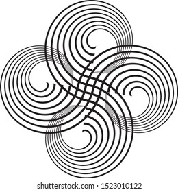 Lines in circle form. Design element. Geometric abstract shape.Vector illustration.