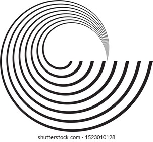 Lines in circle form. Design element. Geometric abstract shape.Vector illustration.