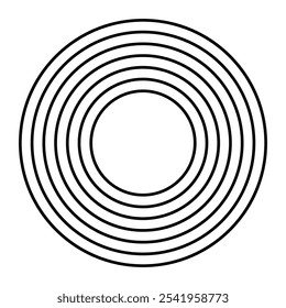 Lines in circle form. distance equal lines concentric circles. spiral. technology round logo. thin line spiral. design element. abstract geometric shape. vector illustration