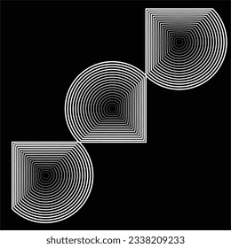 Lines in Circle Form .Geometrical Vector technology round Logo . Design element . Abstract Geometric shape .