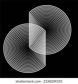 Líneas en forma de círculo .Logo redondo de la tecnología vectorial geométrica . Elemento de diseño. Resumen Forma geométrica .