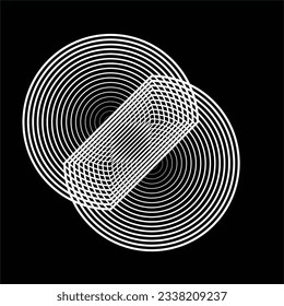 Lines in Circle Form .Geometrical Vector technology round Logo . Design element . Abstract Geometric shape .