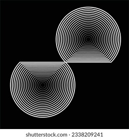 Lines in Circle Form .Geometrical Vector technology round Logo . Design element . Abstract Geometric shape .