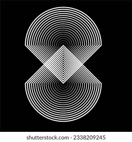 Lines in Circle Form .Geometrical Vector technology round Logo . Design element . Abstract Geometric shape .