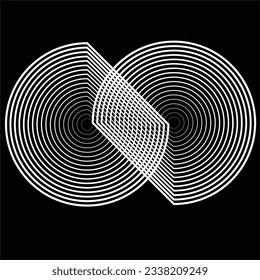 Lines in Circle Form .Geometrical Vector technology round Logo . Design element . Abstract Geometric shape .