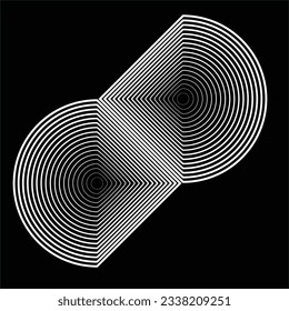 Lines in Circle Form .Geometrical Vector technology round Logo . Design element . Abstract Geometric shape .