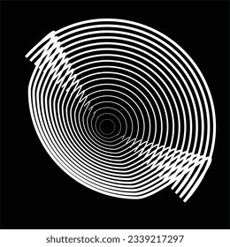 Líneas en forma de círculo .Logo redondo de la tecnología vectorial geométrica . Elemento de diseño. Resumen Forma geométrica .