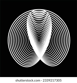 Lines in Circle Form .Geometrical Vector technology round Logo . Design element . Abstract Geometric shape .
