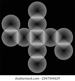 Lines in Circle Form .Geometrical Vector technology round Logo . Design element . Abstract Geometric shape .