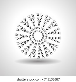 Lines in Circle Form Halftone Dots. Vector Illustration .Technology round Logo . Design element . Abstract Geometric shape .
