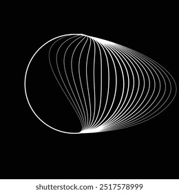 Lines in Circle Form . Linear rounded shape Vector Illustration .Lots of circles form a ring. Wave Logo . Design element . Various circle lines forming round frame . Abstract Geometric line art .