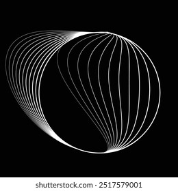 Lines in Circle Form . Linear rounded shape Vector Illustration .Lots of circles form a ring. Wave Logo . Design element . Various circle lines forming round frame . Abstract Geometric line art .