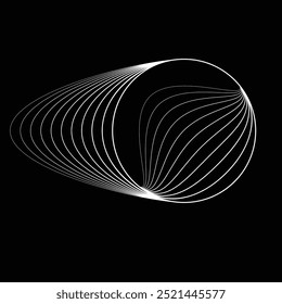 Lines in Circle Form . Linear rounded shape Vector Illustration .Lots of circles form a ring. Wave Logo . Design element . Various circle lines forming round frame . Abstract Geometric line art .