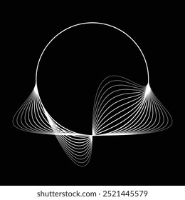 Linien in Kreisform . Lineare abgerundete Form Vektorgrafik .Viele Kreise bilden einen Ring. Wave-Logo . Gestaltungselement . Verschiedene Kreislinien, die einen runden Rahmen bilden. Abstrakte geometrische Linienart .