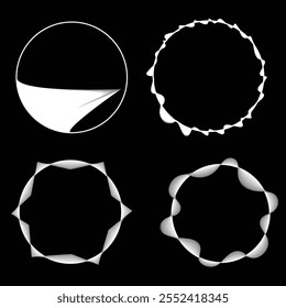 Linien in Kreisform . Lineare abgerundete Form Vektorgrafik .Viele Kreise bilden einen Ring. Wave-Logo . Gestaltungselement . Verschiedene Kreislinien, die einen runden Rahmen bilden. Abstrakt Gradientenlinienart .