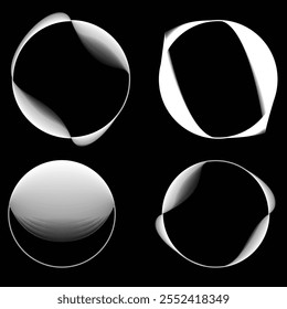 Linien in Kreisform . Lineare abgerundete Form Vektorgrafik .Viele Kreise bilden einen Ring. Wave-Logo . Gestaltungselement . Verschiedene Kreislinien, die einen runden Rahmen bilden. Abstrakt Gradientenlinienart .