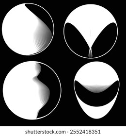 Linien in Kreisform . Lineare abgerundete Form Vektorgrafik .Viele Kreise bilden einen Ring. Wave-Logo . Gestaltungselement . Verschiedene Kreislinien, die einen runden Rahmen bilden. Abstrakt Gradientenlinienart .