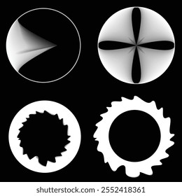 Líneas en forma de círculo. Ilustración vectorial de forma redondeada lineal. Muchas circunferencias forman un anillo. Logotipo de Wave. Elemento de diseño . Diversas líneas circulares que forman el marco redondo. Arte de línea de degradado Abstractas .