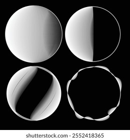 Lines in Circle Form . Linear rounded shape Vector Illustration .Lots of circles form a ring. Wave Logo . Design element . Various circle lines forming round frame . Abstract Gradient line art .