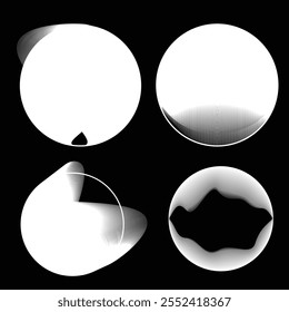 Líneas en forma de círculo. Ilustración vectorial de forma redondeada lineal. Muchas circunferencias forman un anillo. Logotipo de Wave. Elemento de diseño . Diversas líneas circulares que forman el marco redondo. Arte de línea de degradado Abstractas .