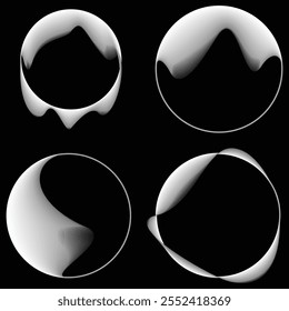 Linien in Kreisform . Lineare abgerundete Form Vektorgrafik .Viele Kreise bilden einen Ring. Wave-Logo . Gestaltungselement . Verschiedene Kreislinien, die einen runden Rahmen bilden. Abstrakt Gradientenlinienart .