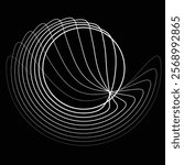 Lines in Circle Form . Rotate rounded shape Vector Illustration .Rotating circles form a ring.Rotating design element . Various circle lines forming round frame . Abstract Geometric line art .
