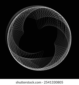 Linien in Kreisform . Rotierende abgerundete Form Vektorgrafik .Rotierende Kreise bilden einen Ring.Rotierendes Design-Element . Verschiedene Kreislinien, die einen runden Rahmen bilden. Abstrakte geometrische Linienart 