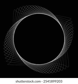 Linien in Kreisform . Rotierende abgerundete Form Vektorgrafik .Rotierende Kreise bilden einen Ring.Rotierendes Design-Element . Verschiedene Kreislinien, die einen runden Rahmen bilden. Abstrakte geometrische Linienart 