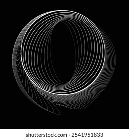 Linien in Kreisform . Rotierende abgerundete Form Vektorgrafik .Rotierende Kreise bilden einen Ring.Rotierendes Design-Element . Verschiedene Kreislinien, die einen runden Rahmen bilden. Abstrakte geometrische Linienart 