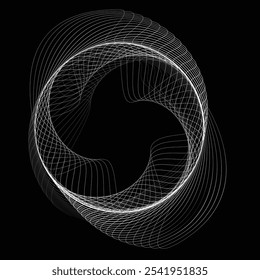 Linien in Kreisform . Rotierende abgerundete Form Vektorgrafik .Rotierende Kreise bilden einen Ring.Rotierendes Design-Element . Verschiedene Kreislinien, die einen runden Rahmen bilden. Abstrakte geometrische Linienart 