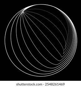 Linien in Kreisform . Rotierende abgerundete Form Vektorgrafik .Rotierende Kreise bilden einen Ring.Rotierendes Design-Element . Verschiedene Kreislinien, die einen runden Rahmen bilden. Abstrakte geometrische Linienart .