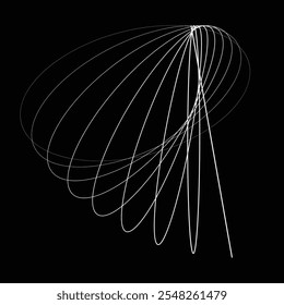 Linhas em forma de círculo . Girar forma arredondada Ilustração de vetor .Círculos giratórios formam um elemento de design ring.Rotating . Várias linhas de círculo formando quadro redondo . Arte de linha geométrica abstrata .