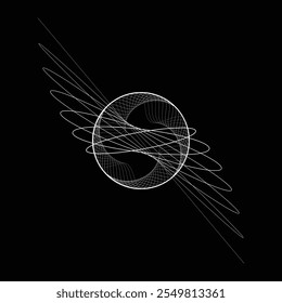 Linhas em forma de círculo . Girar forma arredondada Ilustração de vetor .Círculos giratórios formam um elemento de design ring.Rotating . Várias linhas de círculo formando quadro redondo . Arte de linha geométrica abstrata .