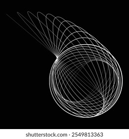 Linien in Kreisform . Rotierende abgerundete Form Vektorgrafik .Rotierende Kreise bilden einen Ring.Rotierendes Design-Element . Verschiedene Kreislinien, die einen runden Rahmen bilden. Abstrakte geometrische Linienart .