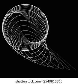 Linien in Kreisform . Rotierende abgerundete Form Vektorgrafik .Rotierende Kreise bilden einen Ring.Rotierendes Design-Element . Verschiedene Kreislinien, die einen runden Rahmen bilden. Abstrakte geometrische Linienart .