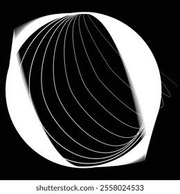 Lines in Circle Form . Rotate rounded shape Vector Illustration .Rotating circles form a ring.Rotating design element . Various circle lines forming round frame . Abstract Geometric line art .
